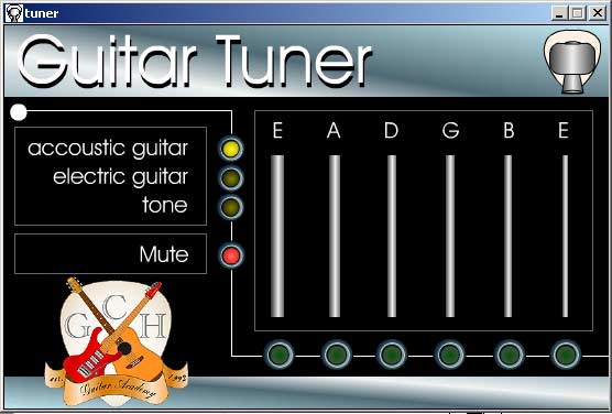 Bạn có thể tìm kiếm trên Google phần mềm Guitar Tuner online để download về máy tính và giải nén ra để sử dụng.